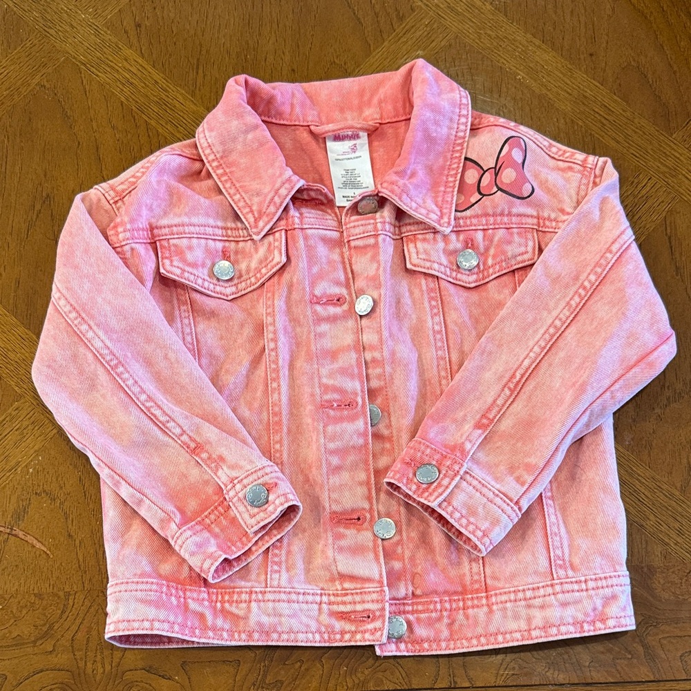 Disney Pink Jean Jacket with Bow Detail